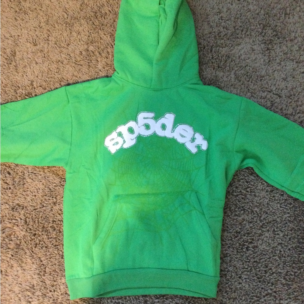 LIGHT GREEN SP5DER HOODIE **ALL SIZES IN STOCK**